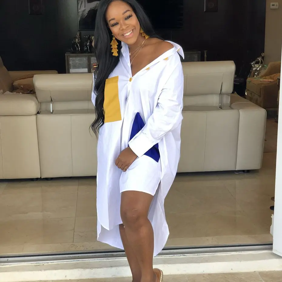 Платье рубашка женское неоново зеленое повседневная одежда свободного покроя