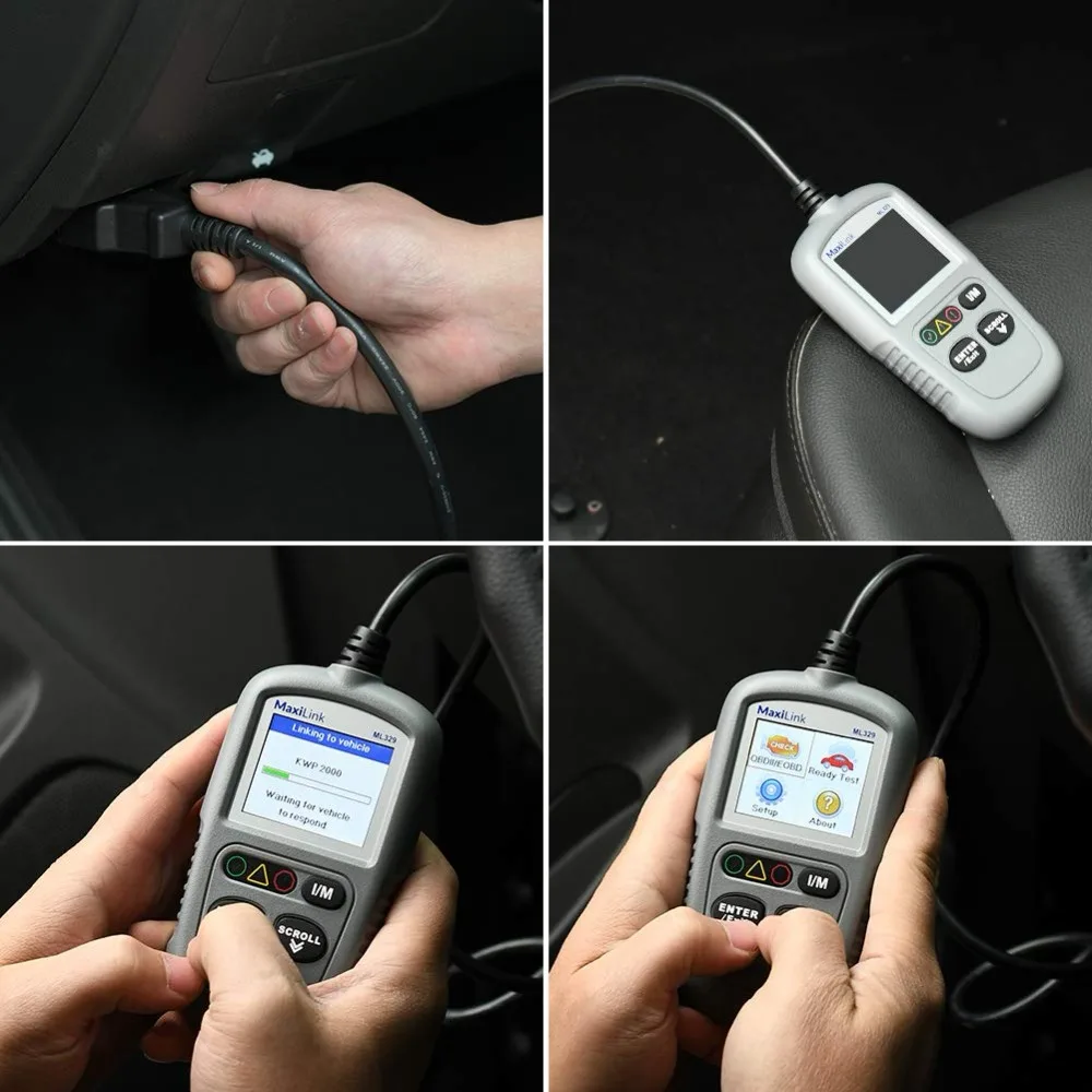 Autel MaxiLink ML329 читатель кода одним нажатием кнопки I/м Readiness для быстрого просмотра мониторов системы ключ AutoVIN Функция автомобильной Автомобильная диагностика obd-ii инструмент OBD2 сканер