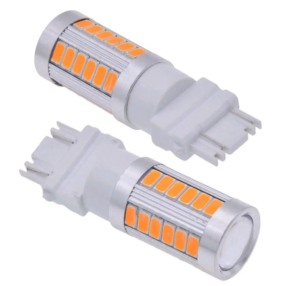 2 шт светодиодный 3157 3457 3057 сигнал 33SMD резервный задний фонарь желтый