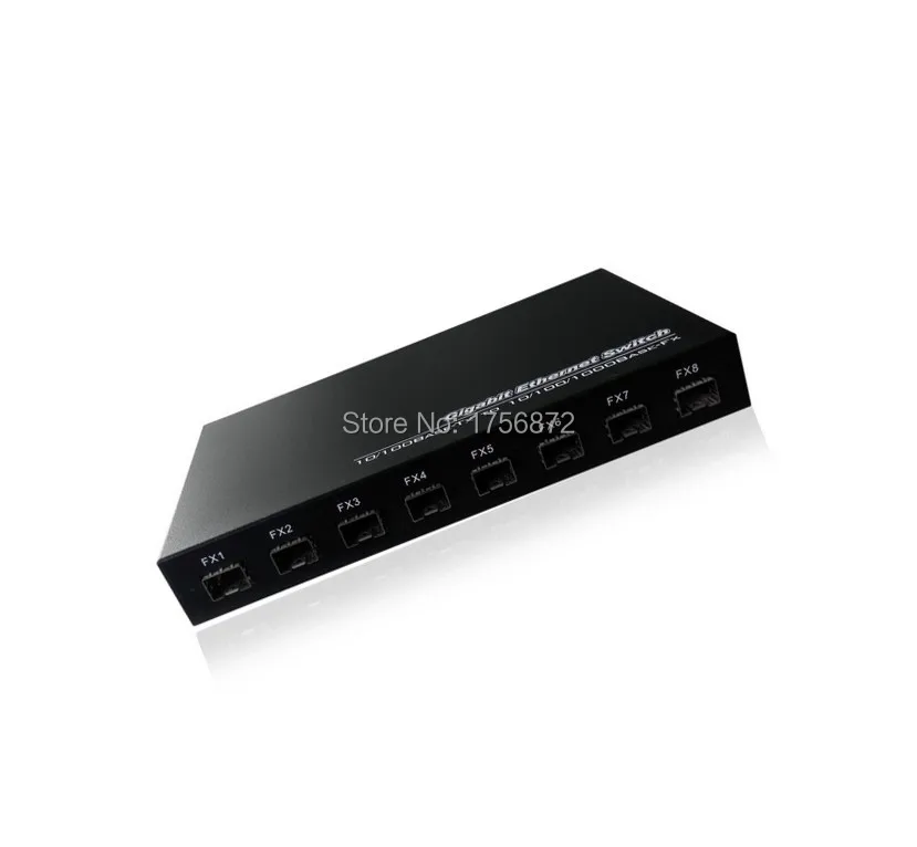 1 шт. 8F2E 1000 м SFP коммутатор 8 оптоволоконных портов 2 ethernet порта giga sfp волоконный