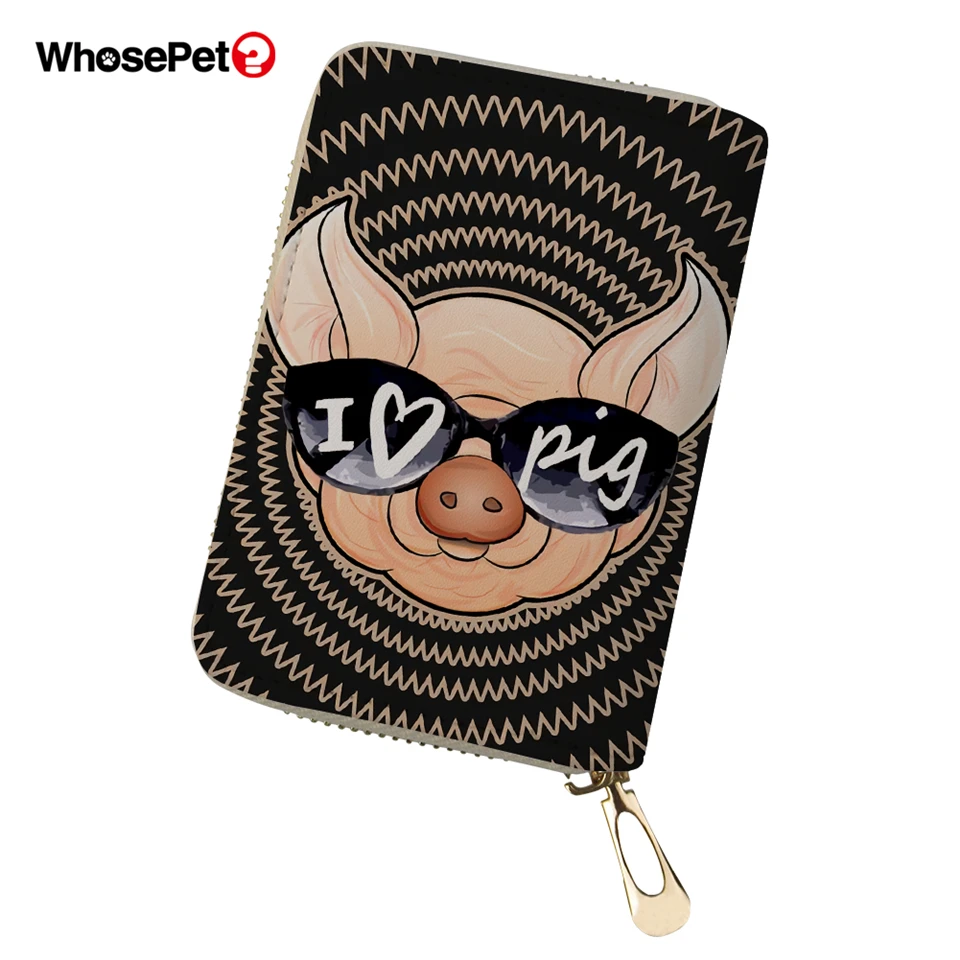 WHOSEPET для женщин PU карты дорожный кошелек мультфильм в виде животного Милые