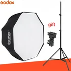 Восьмиугольный зонтик Godox, 95 см37,5 дюйма, портативный восьмиугольный ремень, 1,9 м светильник легкая подставка, бесплатная доставка, электронный инструмент для студийной фотосъемки