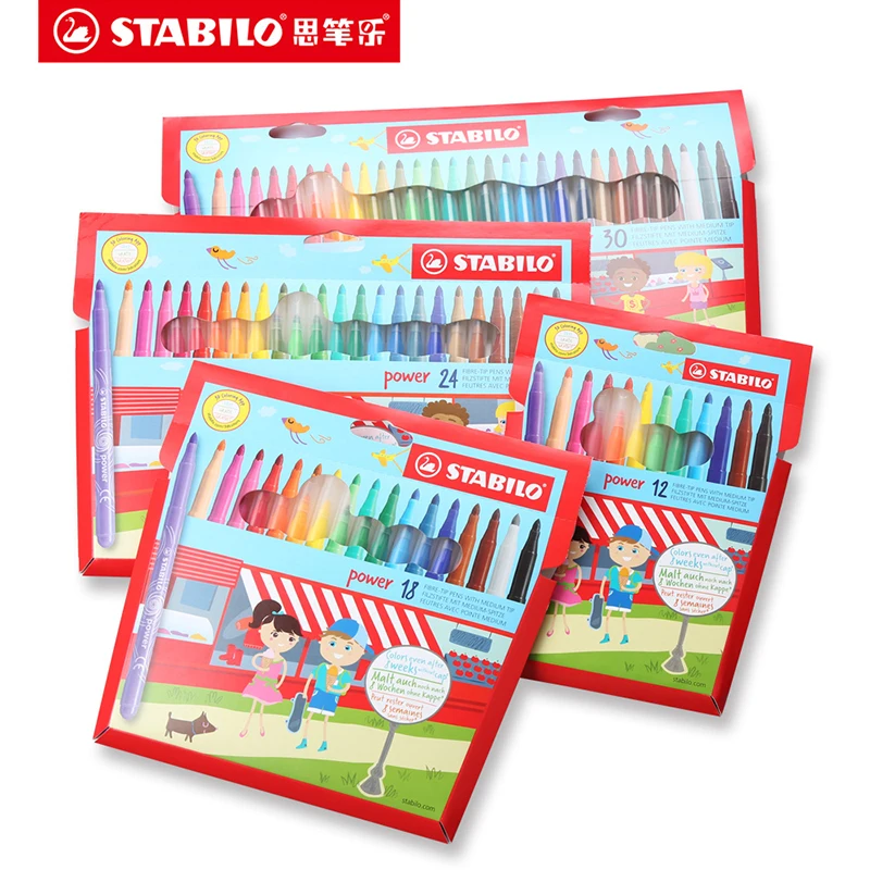 STABILO12/18/24/30 цветов чешское стекло детей для смываемых рисунков водостойкая ручка куртки из плотного материала с принтом в виде чернил художественным принтом пометки динамического музыка 280