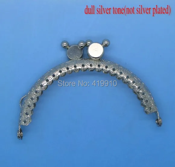 Бесплатная Shipping-2PCS металлическая оправа Kiss застежка для сумочки с замком ручная работа Серебряный тон 8,5 см x 6 см (3 3/8 