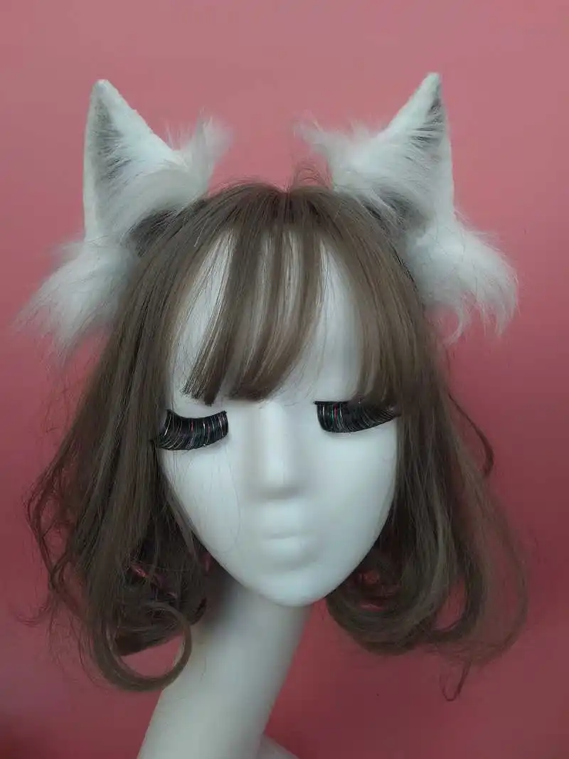 Ручная работа аниме Neko 3 вида цветов Реалистичная меховая головная повязка с