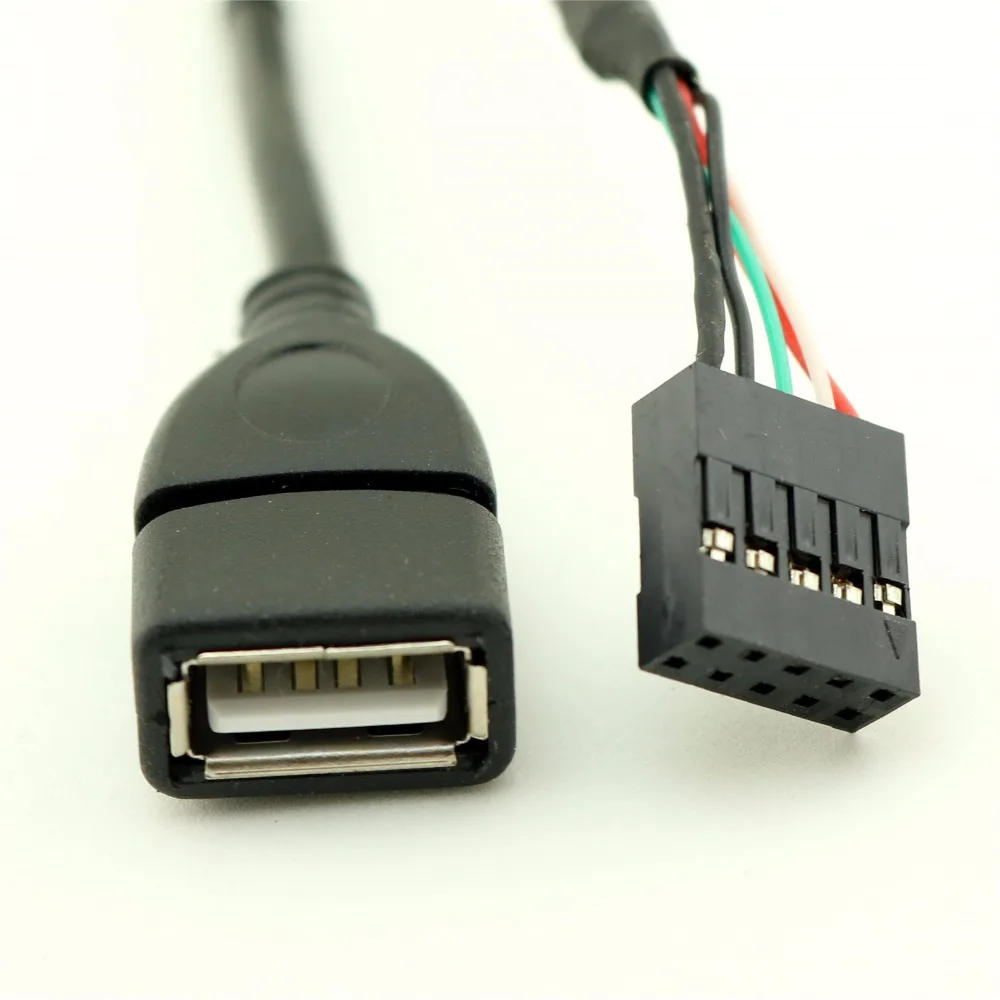 2 шт 10 см USB 2,0 Тип Женский для Dupont 9 Pin Женский коннектор адаптер материнской платы кабель для передачи данных
