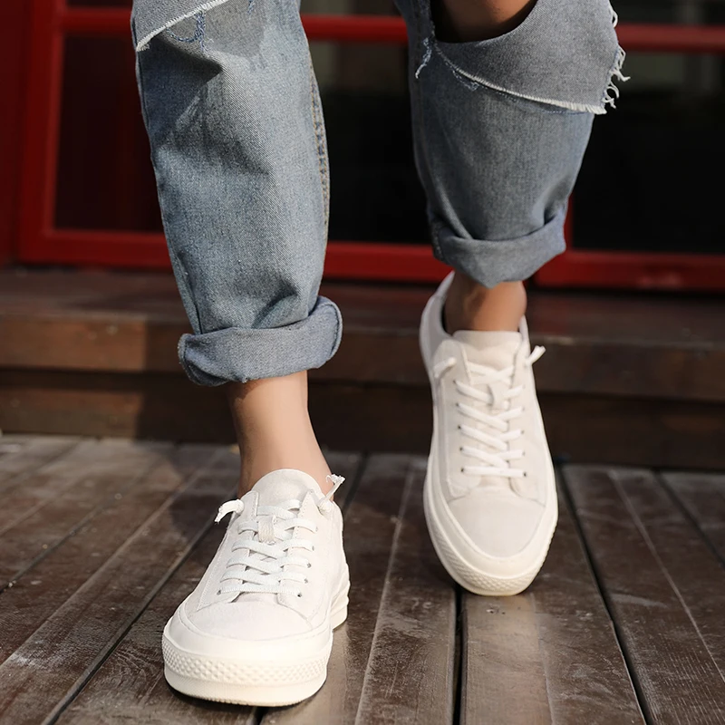 Мужская повседневная обувь из 100% натуральной кожи на плоской подошве дышащего