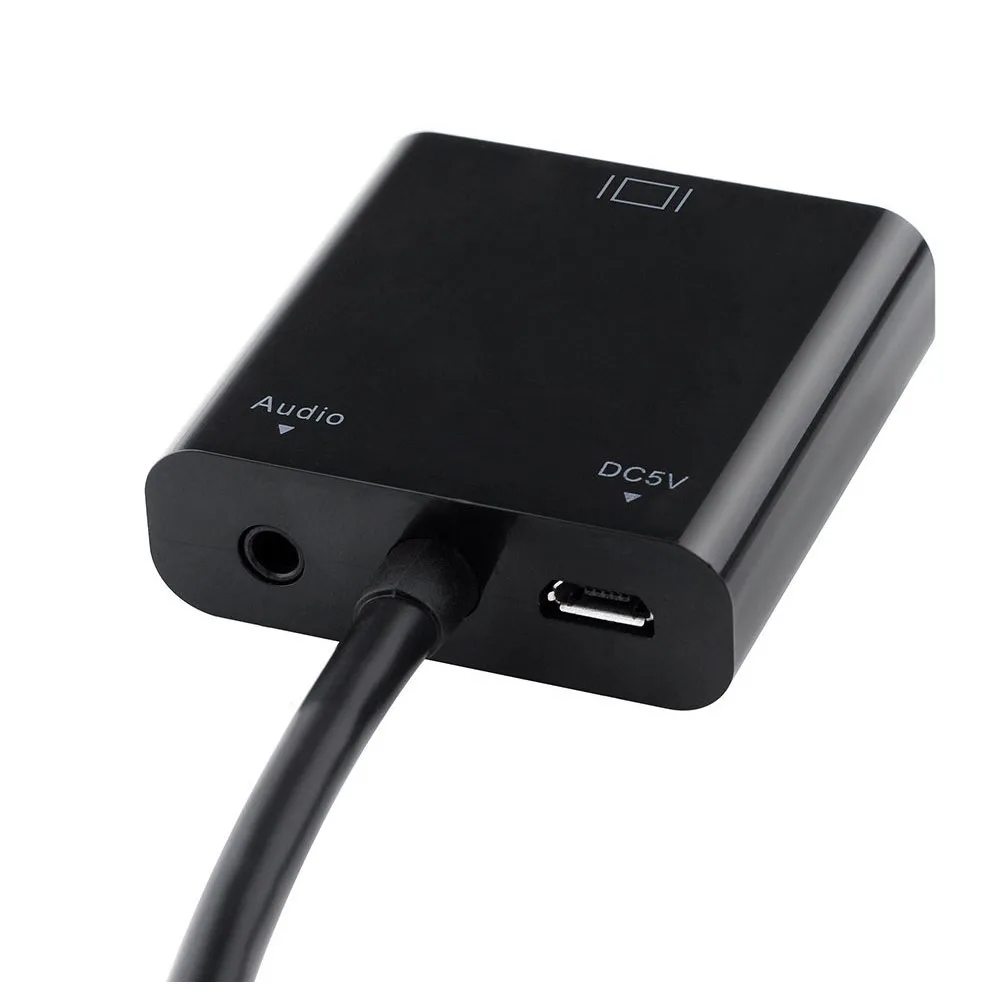 1080P HDMI Черный Micro-USB Женский аудио-видео кабель-адаптер конвертер 3 5 мм аудио