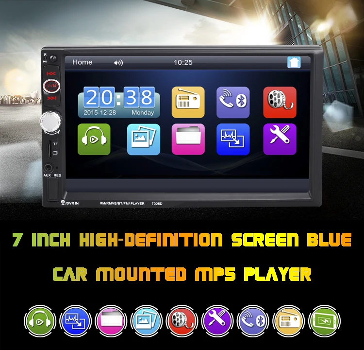 2 Din 7-дюймовое зеркало для телефона Android автомобильное радио MP5 плеер Bluetooth