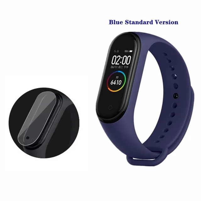 blue add film Новейший Xiaomi mi-браслет 4 Smart mi Band 4, фитнес-браслет с частотой сердечных сокращений 135 мАч, цветной AMOLED сенсорный экран, Bluetooth 5,0 - Цвет: blue add film