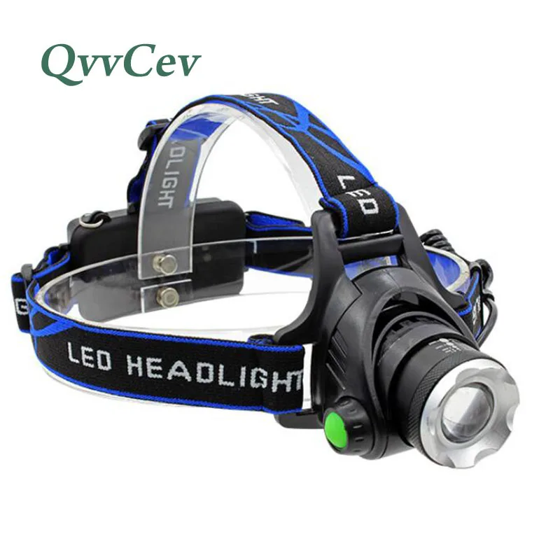 

Светодиодный налобный фонарь высокой мощности, водонепроницаемый Головной фонарь Q5 T6 L2 с регулируемым зумом для охоты, рыбалки, велоспорта