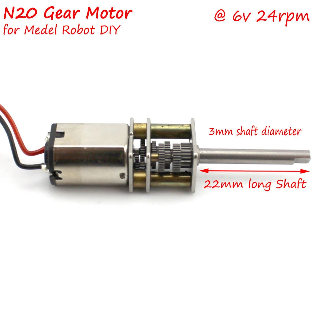 DC 3V 6V 5V 20rpm 20mm длинный вал Мини N20 мотор редуктор медленная скорость микро 10mm * 12mm