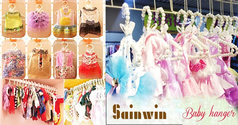 Sainwin 5 шт./лот 20 см стиль детские жемчужная вешалка для детей Пластик вешалки для одежды детей собака вешалка для одежды стеллаж
