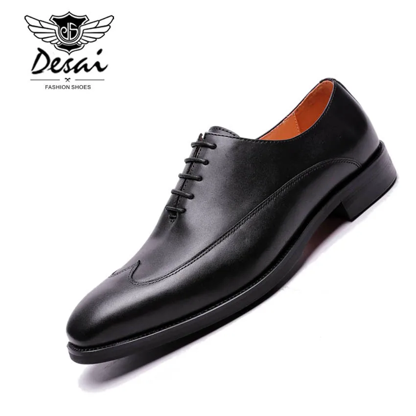 

Mens Formal Shoes Genuine Leather Oxford Shoes for men Black 2019 Business Dress Shoes Wedding Shoes Laces Top Leather Oxfords