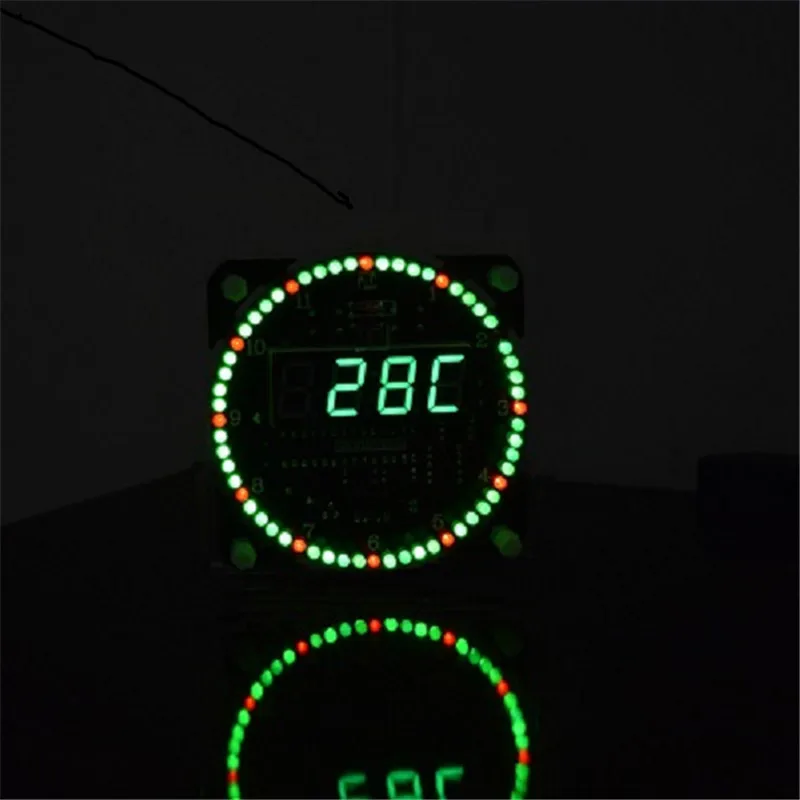 Обновленный DIY DS1302 светильник с управлением, вращающийся светодиодный набор электронных часов, вращающийся электронный набор часов, Ночной светильник, музыкальные часы