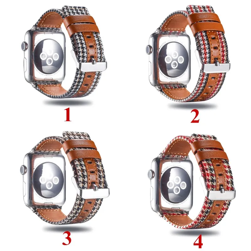 Спортивный нейлоновый + кожаный ремешок для часов iWatch серии 4 3 2 1 сменный Браслет