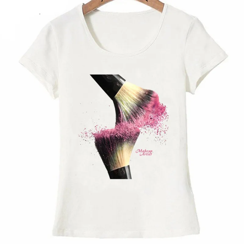 Дизайнерская футболка для макияжа летняя модная женская Забавная красочная