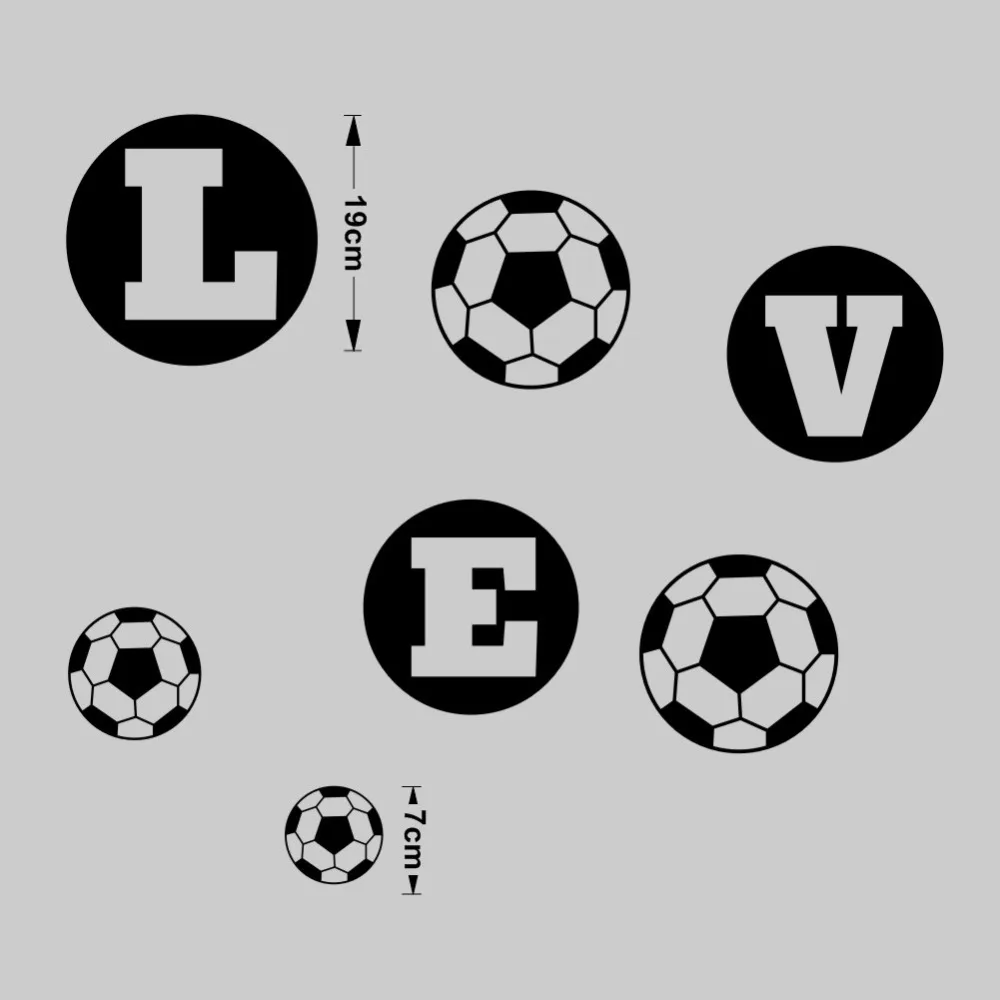 

Love Soccer DIY Boys Art Vinyl Sticker Creative Wall Decals for Kids Room Decor