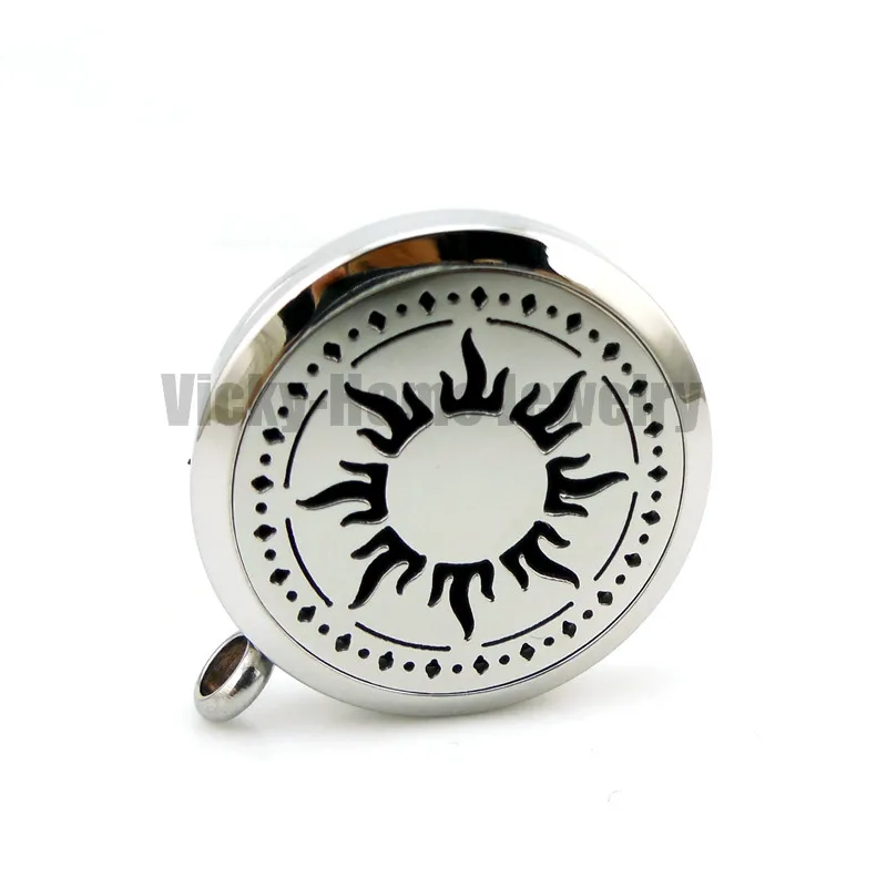 Ароматерапия/эфирные масла из нержавеющей стали с цепочкой подарок Sun (30 мм) духи