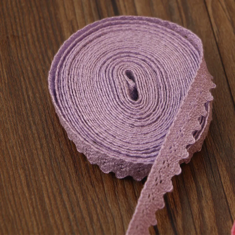 Lavender 12 yards 12 ярдов хлопчатобумажная кружевная лента DIY ручной работы для свадебной вечеринки подарочная упаковка лоскутное хлопковое вязаное кружево - Цвет: Lavender 12 yards