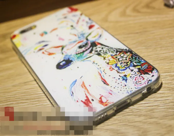 2016 лучшие продажи популярных окрашенные тпу чехол ручная роспись олень для iphone 6