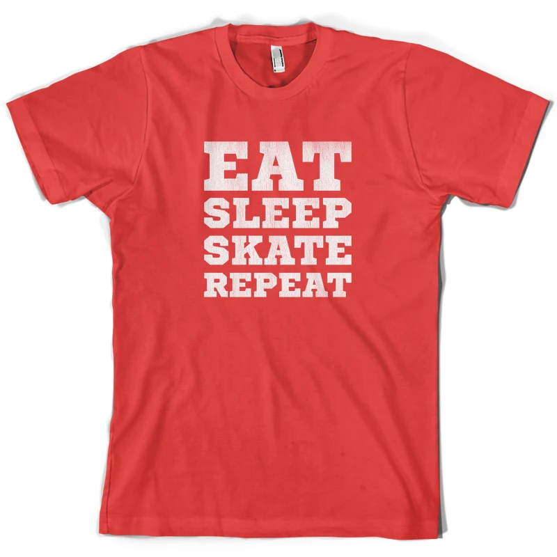Eat Sleep Skate Repeat Мужская футболка скейт доска шорты для скейтборда рукава o образным