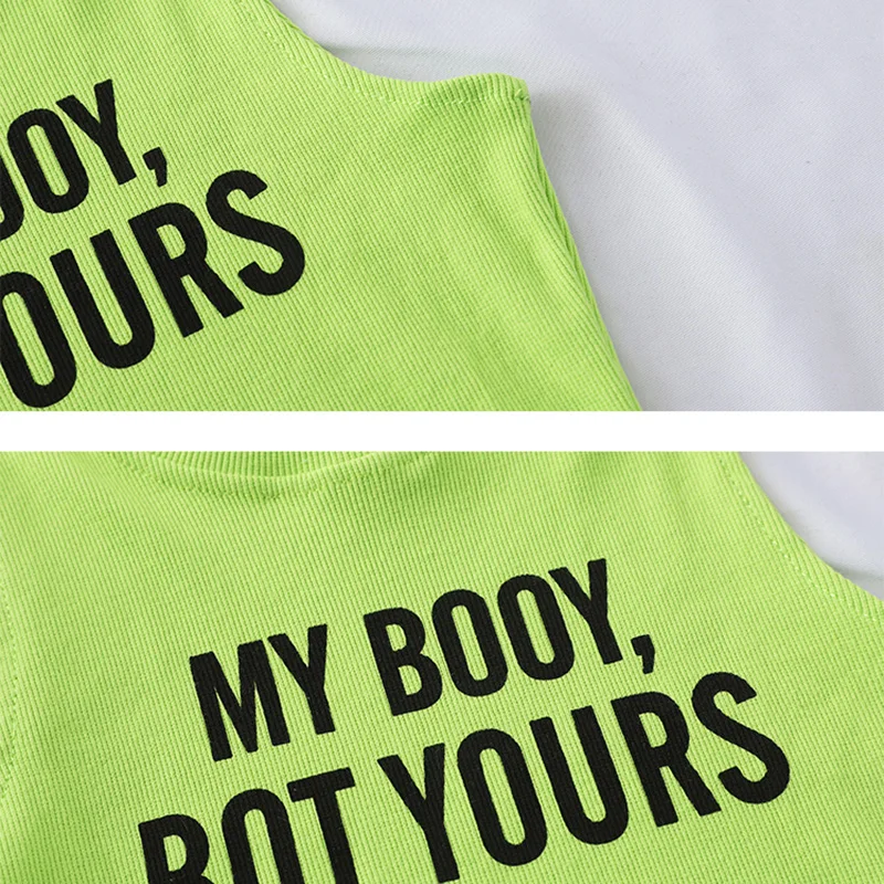 Кроп-топ женский трикотажный с круглым вырезом и надписью MY BODY | Женская одежда