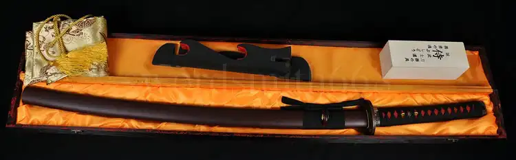 Топ японский самурайский меч волка катана полностью закаленная глина дамасский