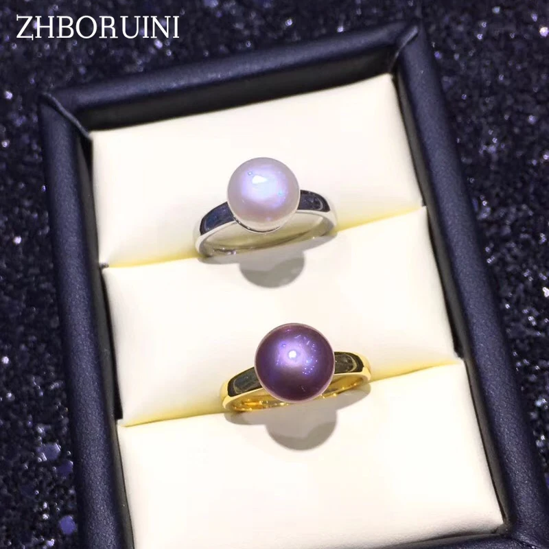 ZHBORUINI модное кольцо с жемчугом натуральный пресноводный жемчуг серебро 925 пробы