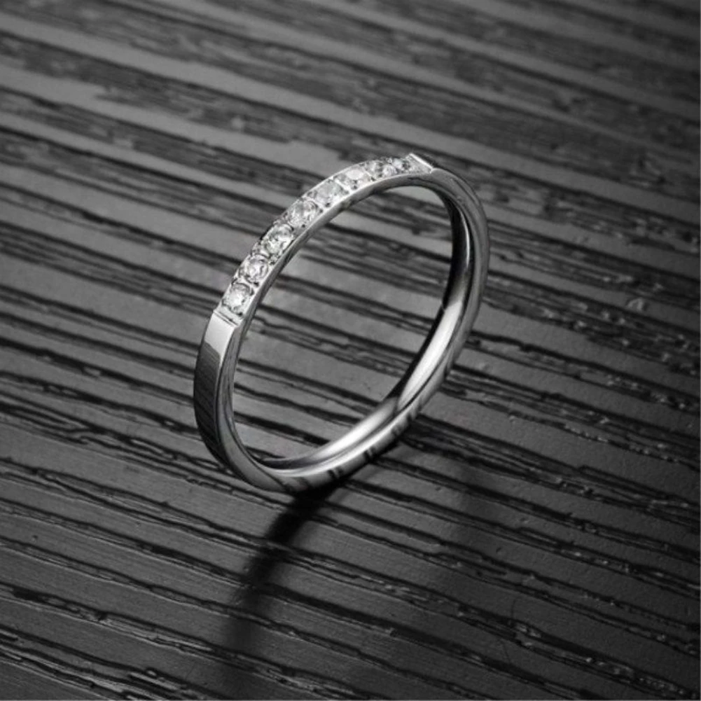 Женская мода Bling однорядное кольцо на палец из горного хрусталя Свадебные