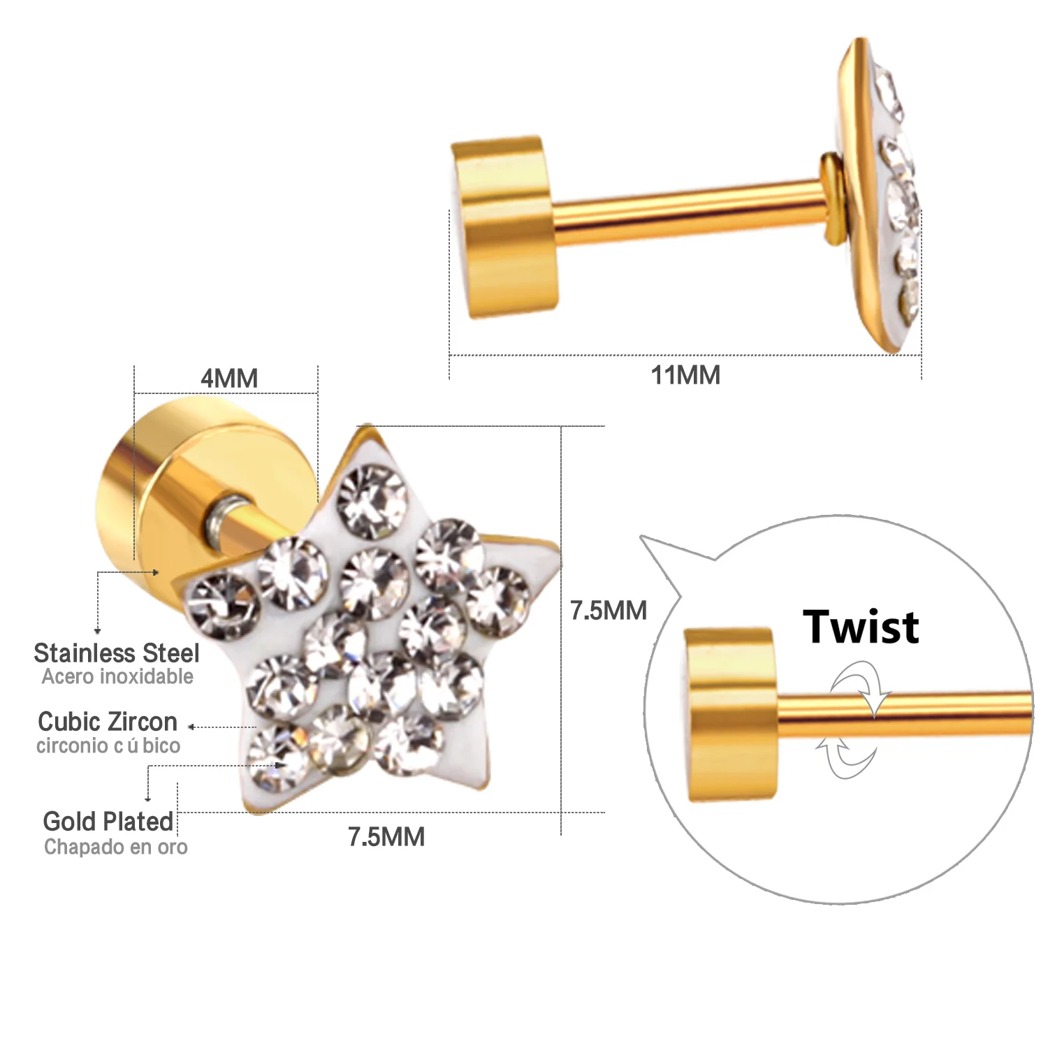 LUXUKISSKIDS новинка оптовая продажа Разноцветные серьги пятиконечная звезда