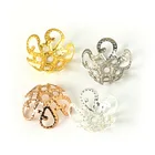 100 шт.лот DIY 10x4 мм полые цветочные металлические шармы бусины колпачки для изготовления ювелирных изделий Conntect бусины Сделай Сам ручной работы браслет ожерелье