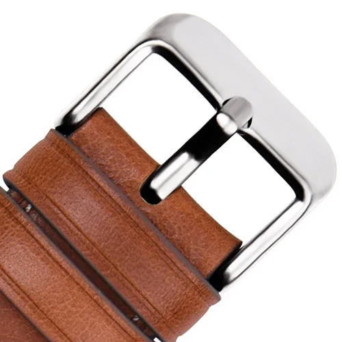 Brown Silver Buckle Кожаный ремешок для часов для мужчин и женщин, ремешок для часов 24 мм, 22 мм, 20 мм, 18 мм, Ремешки для наручных часов, сменный мужской ремешок для наручных часов, аксессуар для наручных часов - Цвет ремешка: Brown Silver Buckle