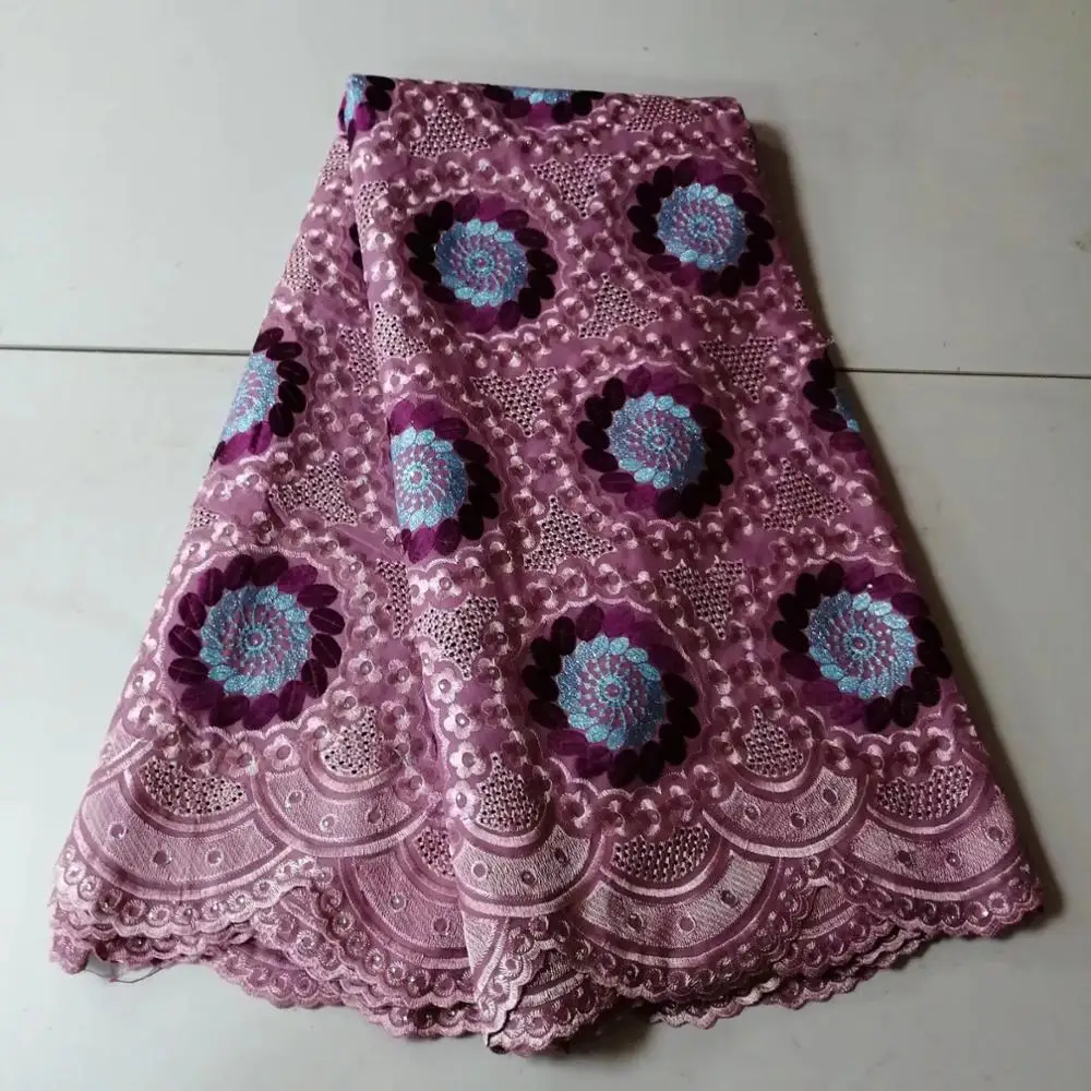 Нигерийское кружево высокое качество 2019 Африканский чистый хлопок швейцарская