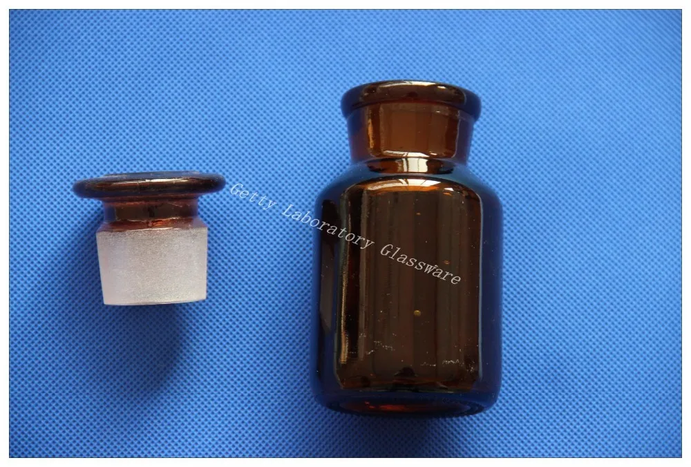 125 мл янтарно-коричневый лабораторный стеклянный реагент бутылка широкий рот с