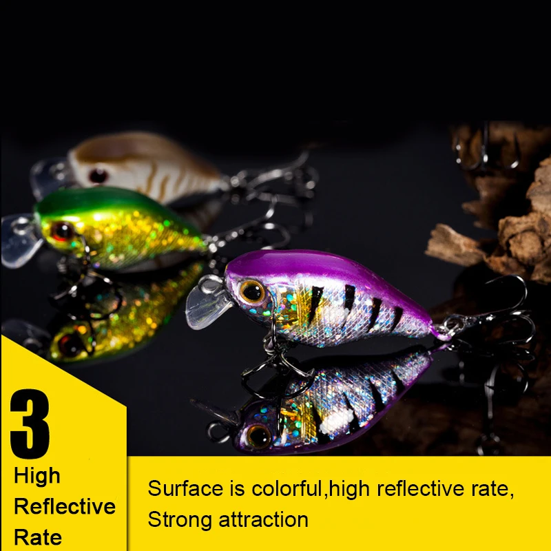 4cm 5.9g Mini Fat Body Fishing Lures Artificial Hard Minow with 8# Treble Hook Swimbait 3D Eyes Lifelike Bait Accessory | Спорт и