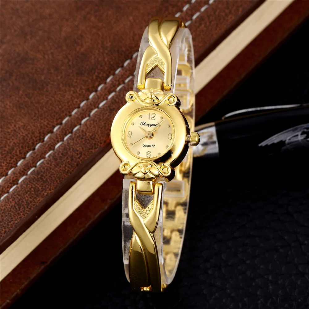 Часы наручные Hodinky женские кварцевые брендовые золотистые повседневные стальные