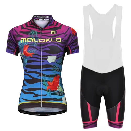 Jersey and bibShorts Одежда для велоспорта бренда malciklo Женские Короткие Sleev открытый спортивный комплект для велоспорта Ropa Ciclismo силиконовый гелевый коврик летнего велокостюм - Цвет: Jersey and bibShorts