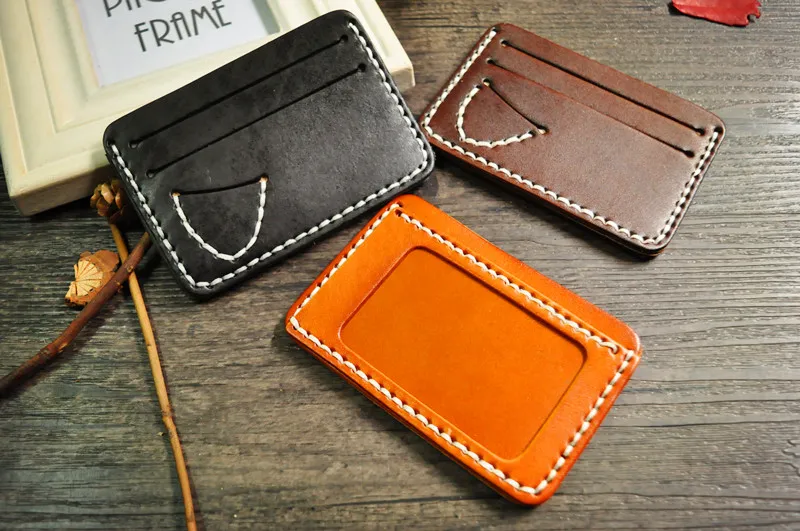 Тонкий держатель для кредитных карт маленький кошелек из кожи растительного