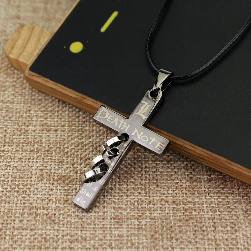 Бесплатная доставка модное ожерелье из черного металла Death Note подвеска с