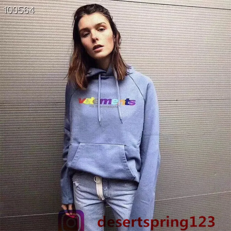

Vetements Hoodie Men Women 1:1 High Quality Pullover Sweatshirts Fashion Casual Color letter print Vetements Hoodie