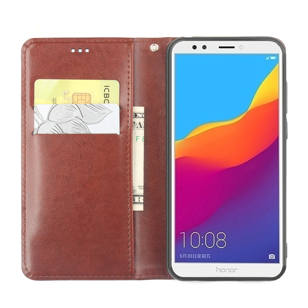 Кожа WalletCase для huawei Honor 7A Pro чехол откидная крышка huawei честь 8E книга чехлы-сумки для телефона с huawei Honor 7A Pro Coque