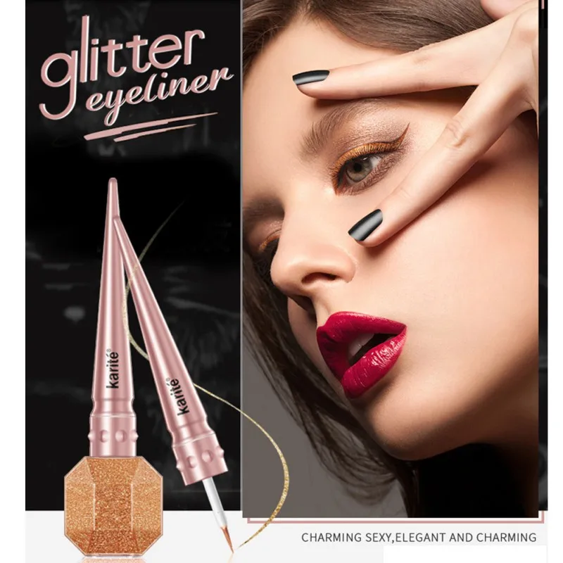 Прочная водостойкая жидкая вспышка подводка для глаз карандаш Белое золото