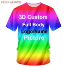 Пользовательские футболки дизайн вашего собственного бренда логотип пользовательский текст футболка унисекс Персонализированное изображение пользовательский 3d печать футболка