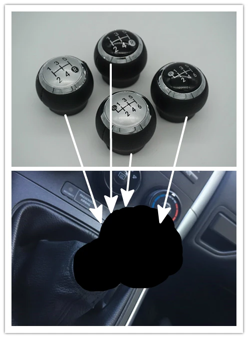 5/6 Скорость ручка переключения рулевого механизма автомобиля головкой для