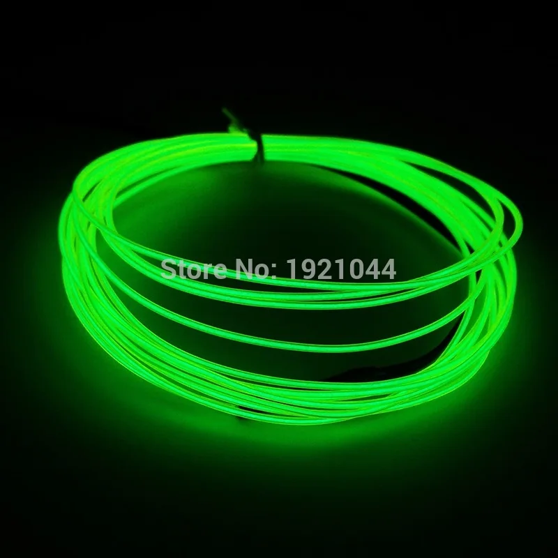 lemon green Электролюминесцентный с DC-5V контроллером 1,3 мм 3 метры el Wire неоновый свет гибкий неоновый для вечерние украшения фестиваля - Цвет: lemon green