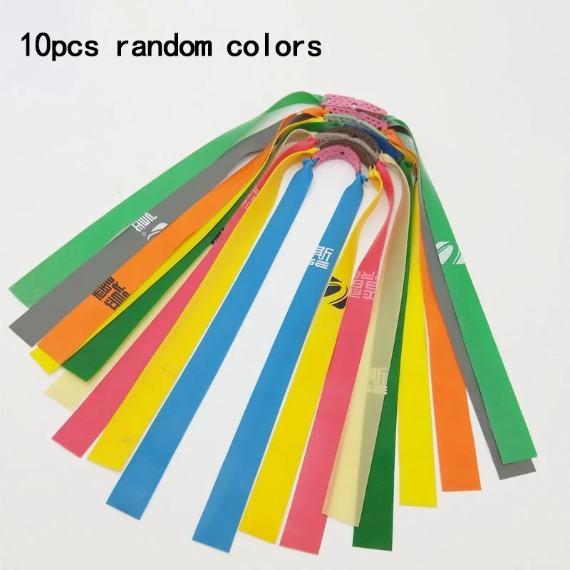 

10Pcs Random Slingshot Ring Color Hunting Catapult Stainless Steel Metal Thickness Rubber Band Finger Slingshots Hunt Tool