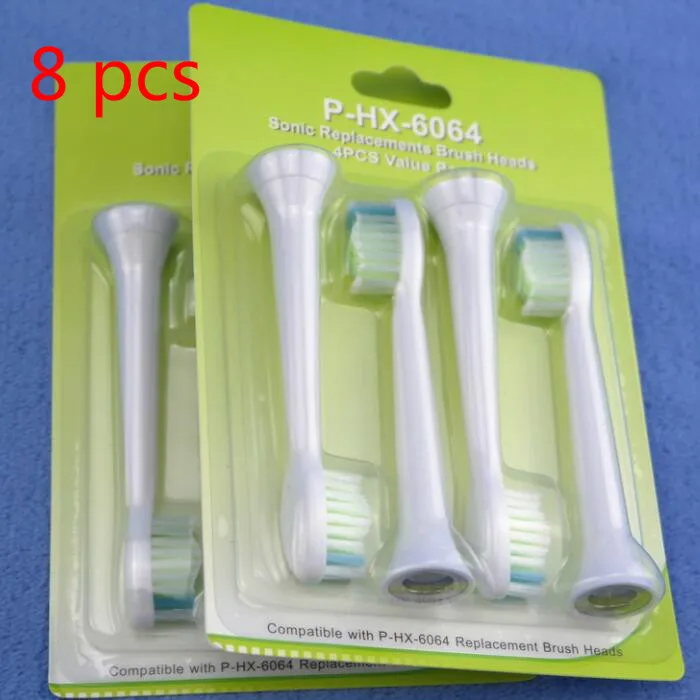 8 шт HX6064 Съемные насадки для зубной щетки Philips Sonicare ProResults HX6013/66 HX6930 HX9340 HX6950 HX6710 HX9140 HX6530