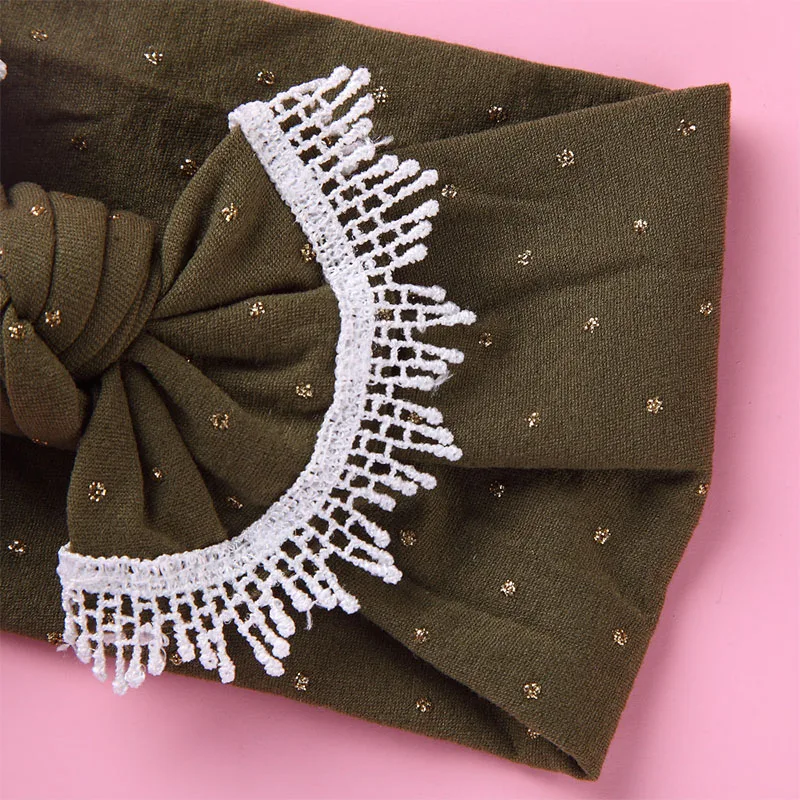 Cute Baby Kids Girls Big Bow Tie Headwear Tassel Ball Solid Color Head Wrap Bowknot Headband Stretch Cloth Hair Accessories Gift | Детская
