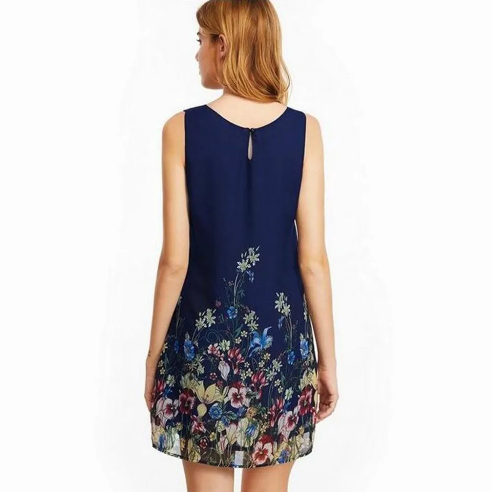 SIMPVALE рукавов Тонкий Печати Женское Платье Лето Повседневное трапециевидной